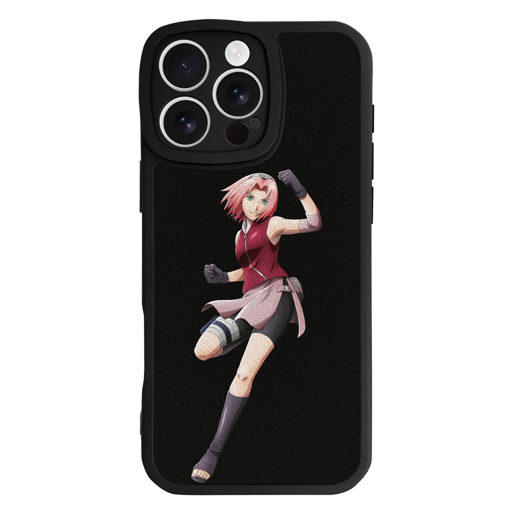 （画像用） NARUTO -ナルト- 春野サクラ Haruno Sakura 【iPhone 16シリーズ対応】シリコンスマホケース（レザー調） 材質：シリコン